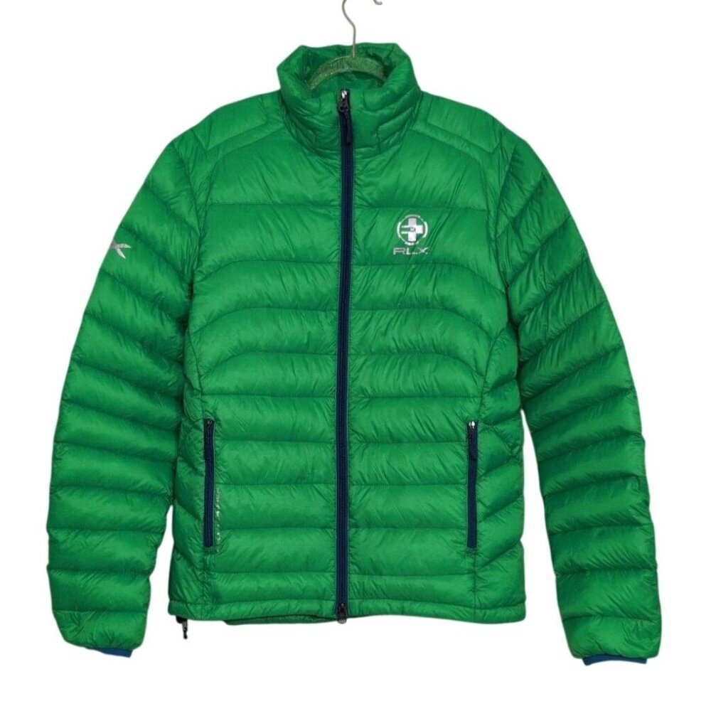 Ralph Lauren RLX Down Puffer Jacket Mens Size Medium Green Packable Nylon